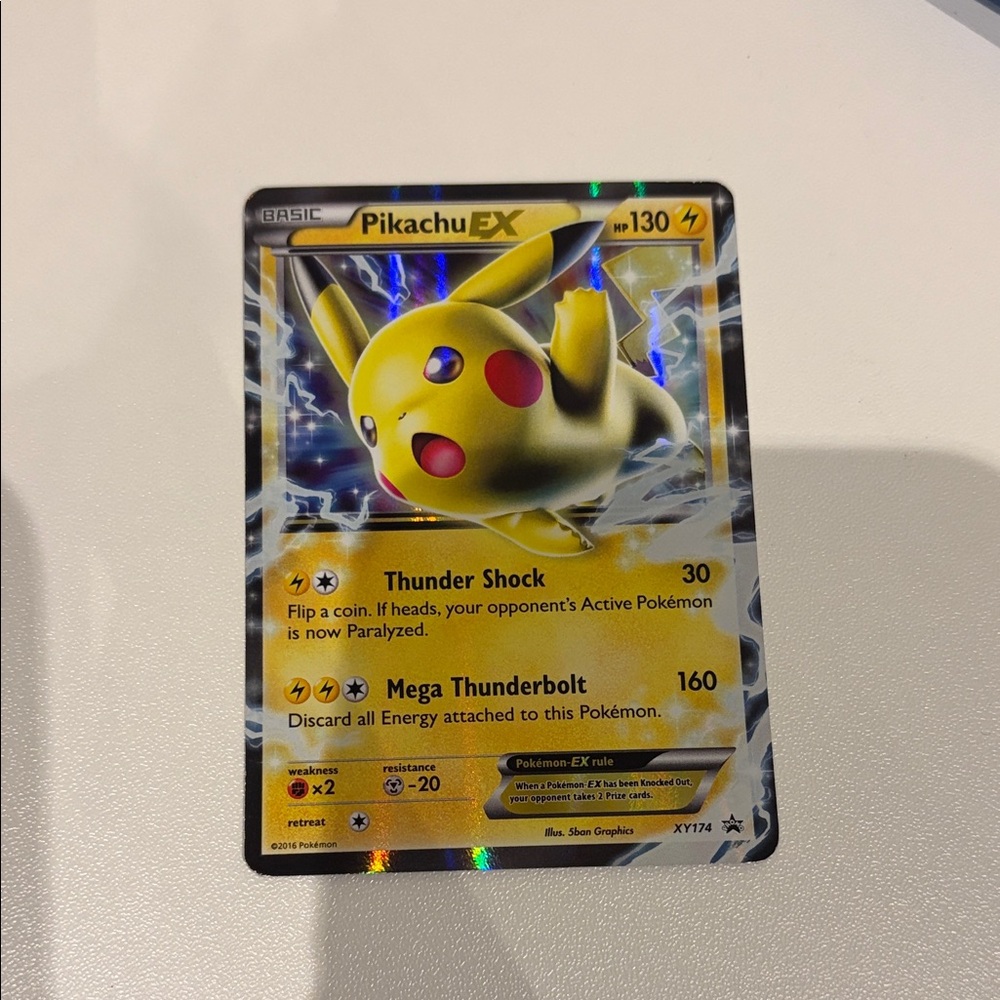 Pokemon Pikachu EX Yellow Holographic Trading Card